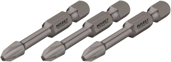 Impacto Hazet, puntas de torsión para destornilladores de máquina, hexágono sólido 6,3 (1/4 pulg.), perfil Phillips PH, PH1, número de herramientas: 3, 2215SLG-PH1/3