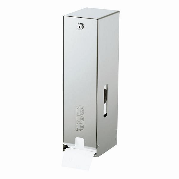 Dispensador de papel higiénico Air Wolf, serie Omicron II, alto x ancho x fondo: 423 x 116 x 148 mm, acero inoxidable revestido, 35-718