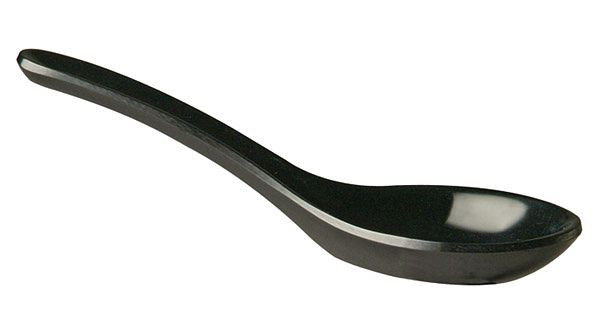 APS cucharas para picar, 13,5 x 4,5 cm, melamina, negro, -HONG KONG-, paquete de 60 unidades, 83487