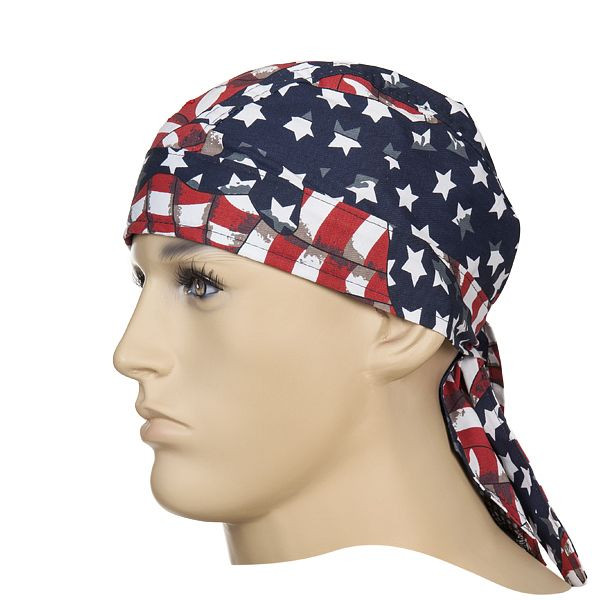 ELMAG Bandana protectora térmica para la cabeza 'USA flag' WELDAS 23-3604, de algodón, diámetro de la cabeza 46-68 cm, 59176