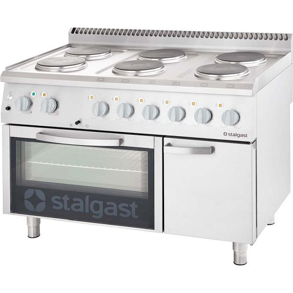 Cocina eléctrica con horno Stalgast (GN 2/1) Serie 700 ND - 6 placas (6x2,6), SL32611S