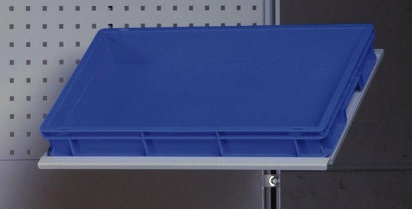 Brazo giratorio KLW con estante para cajas de almacenamiento (Euro box 600 x 400 mm) con brazo giratorio de aluminio, color plateado, ABC-SA2-TEK6141