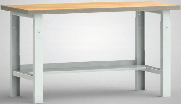 Banco de trabajo estándar KLW, 1500 x 700 mm, ajuste de altura, con tablero multiplex de haya, WS513V-1500M40-X1582