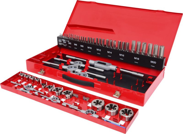 KS Tools Juego de herramientas de corte de roscas HSS, 54 piezas, 331.0654