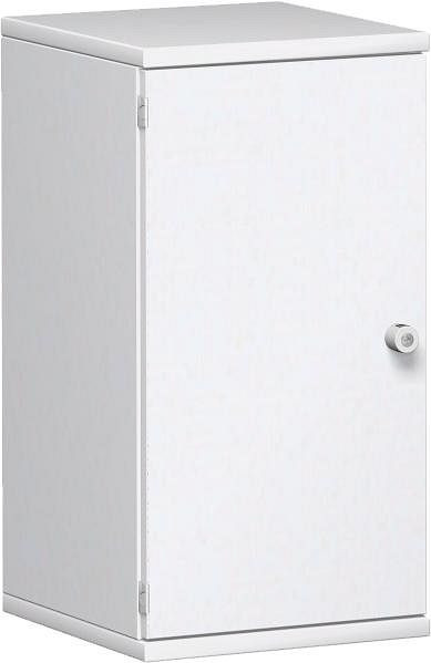 geramöbel armario con puerta batiente 1 balda decorativa, con llave, cerradura a la derecha, 400x425x768, blanco/blanco, N-10DR204-WW