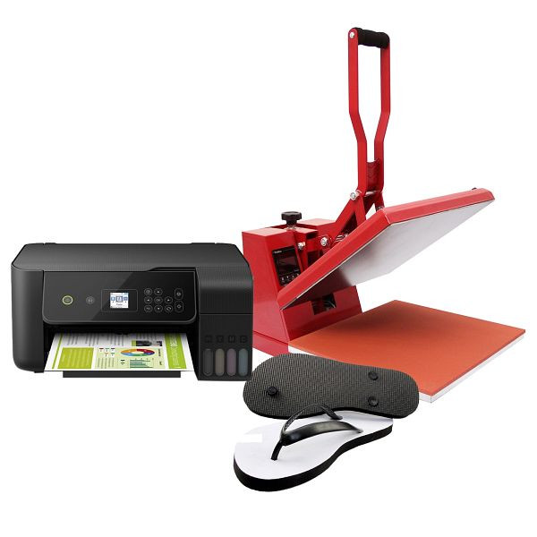 Prensa transfer flip-flop PixMax 38 x 38 cm incluida impresora Epson y accesorios, 24145
