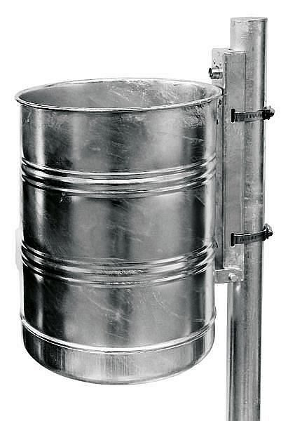 Contenedor de residuos Renner de aproximadamente 20 L, sin perforar, para montaje en pared y poste, galvanizado en caliente, 7003-01FV