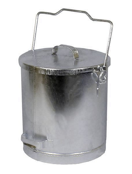 Cubo de basura cilíndrico Renner de 20 L, con tapa corredera superpuesta, galvanizado en caliente, 2020-00