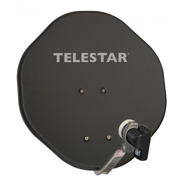 TELESTAR ALURAPID Antena parabólica de aluminio de 45 cm con SKYSINGLE HC LNB gris pizarra, 5102501-AG