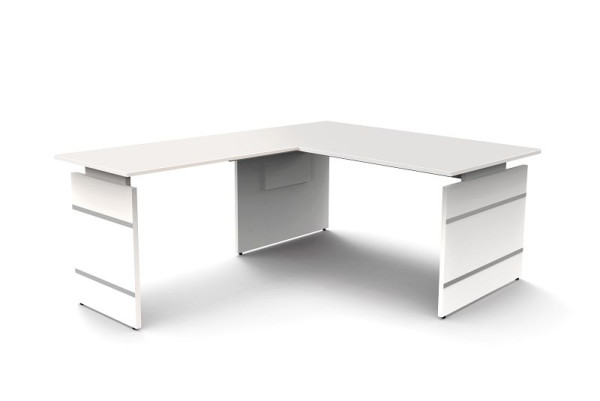 Kerkmann escritorio auxiliar de altura regulable A 1600 x P 800 x Al 680-760 mm, forma 4, color: blanco, 11464510