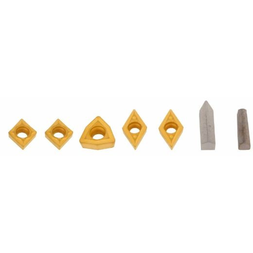 Juego de plaquitas de corte ELMAG HM, recubiertas de estaño, 7 piezas para juego de herramientas de tornear 10x10 mm, 88075