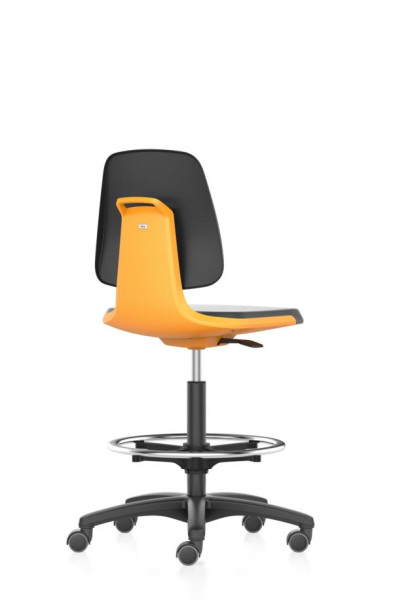 silla de trabajo bimos Labsit con ruedas, asiento H.560-810 mm, Supertec, carcasa de asiento naranja, 9125-SP01-3279