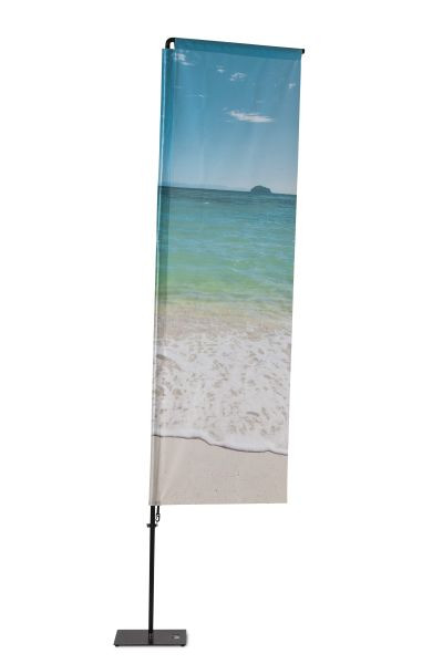 Showdown Displays Bandera de playa de aluminio con forma cuadrada, 240 cm de altura total, BFAS240