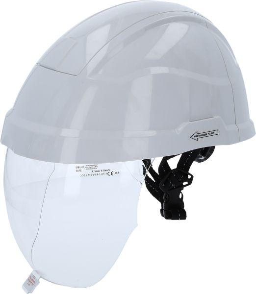 KS Tools casco de seguridad laboral con protección facial, blanco, 117.0118