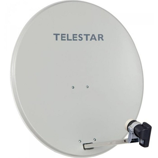TELESTAR DIGIRAPID 80 A antena de satélite de aluminio gris claro que incluye SKYSINGLE HC LNB para 1 participante, 5109731-AB