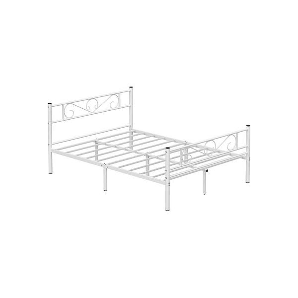 Estructura de cama doble VASAGLE de metal blanco, RMB063W01
