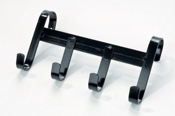 Soporte para bridas Growi, con 4 ganchos y soporte, para colgar, metal, color: negro, 10050665