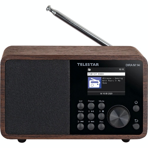 Radio multifunción TELESTAR DIRA M 14i, con pantalla TFT LCD en color, USB, funciones multimedia, DAB + / FM / Web, despertador, MP3, WMA, AAC, 20-100-01