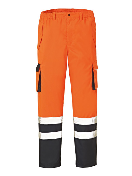 4PROTECT Pantalón de protección contra la intemperie de alta visibilidad BALTIMORE, naranja brillante/azul marino, talla: 3XL, paquete de 10, 3491-3XL
