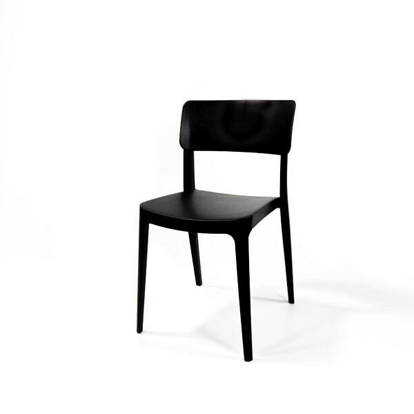 VEBA Wing Chair negro, silla apilable de plástico, 50916