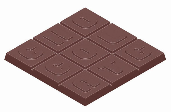 Molde de chocolate Schneider 275x135 mm, 100x100x8mm, barra de chocolate rectangular, 421685
