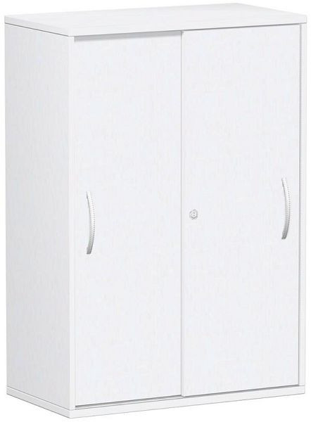 Panel superior de armario con puerta corredera geramöbel 25 mm, con patas, con cerradura, 800x425x1182, blanco/blanco, S-383502-WW