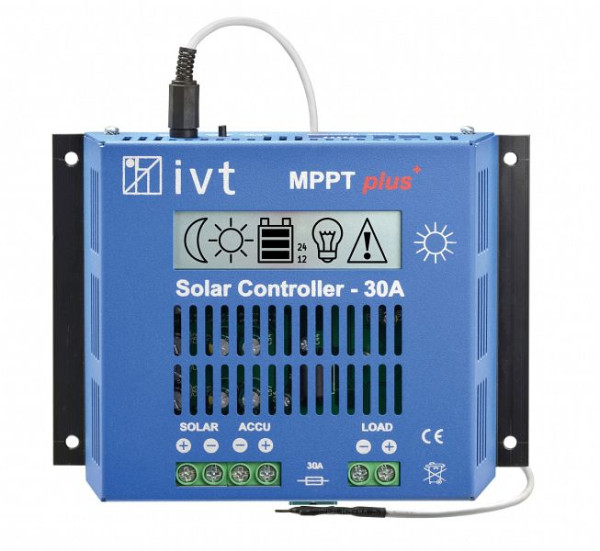Controlador solar IVT MPPTplus⁺ 12 V/24 V, 30 A, 200037