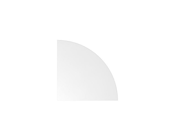 Ángulo de distribución Hammerbacher QE91, 80 x 80 cm, placa: blanco, cuarto de círculo, placa de distribución 90°, incl. 1 sujetacables, VQE91/W