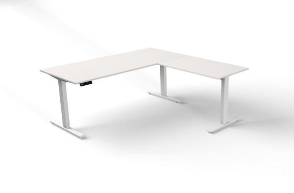 Mesa de pie/sentado Kerkmann An. 1800 x Pr. 800 mm con elemento adicional, ajustable eléctricamente en altura de 720 a 1200 mm, Move 3, color: blanco, 10382010