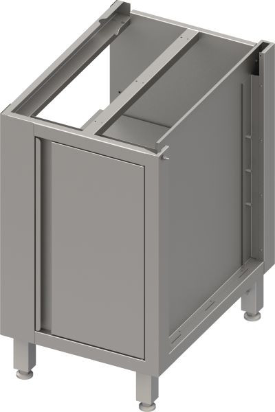 Caja de armario bajo de esquina de acero inoxidable Stalgast versión 2.0 con puerta batiente, para patas/estructura de zócalo, parte 2/2 540 mm profundidad de montaje 460x540x660 mm, BX040558