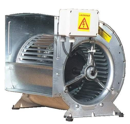 Ventilador centrífugo AIRFAN aspiración doble con motor cerrado IP55, 15 kg, 1~230 V: 0,42 kW 1400 rpm, AK9/7-4M