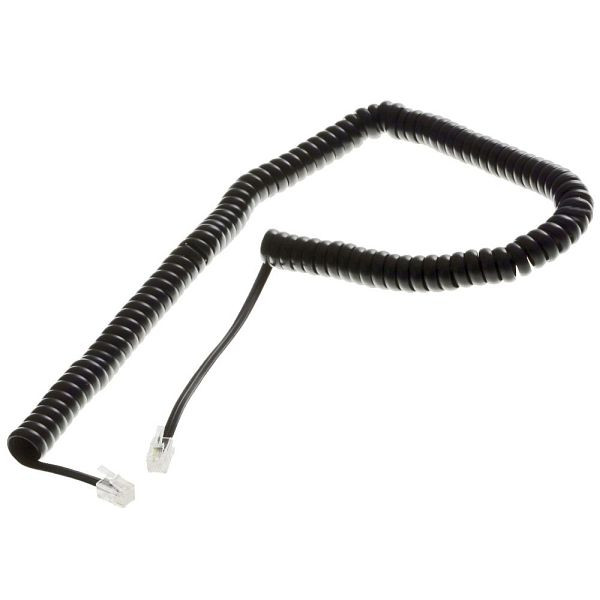 Helos microteléfono cable en espiral largo, negro, suelto, 14110