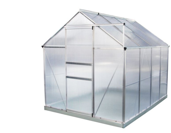 Invernadero VaGo-Tools de aluminio con cimientos, invernadero de vidrio, estructura fría, 4,83 m², 870-400_lv