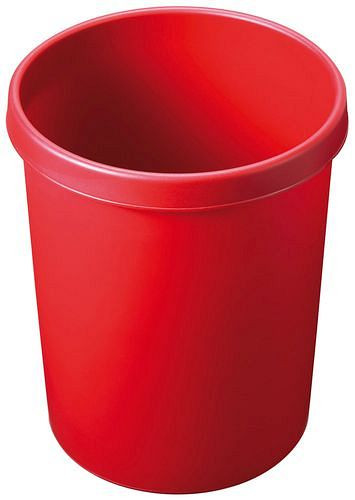 Cesto de papel grande DENIOS con borde envolvente, volumen de 30 litros, rojo, 115-888