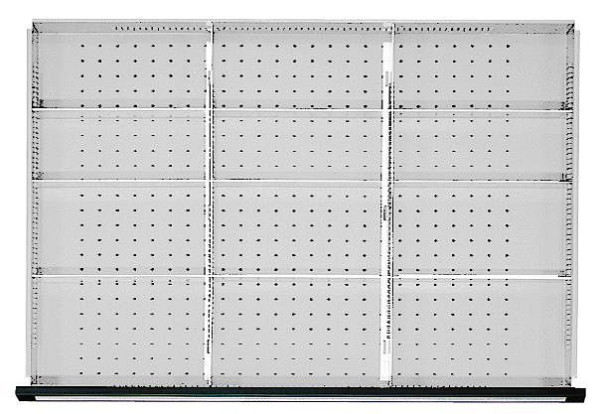 Juego de separadores de cajones para bancos de trabajo ANKE; para cajón 900 x 600 mm (AnxPr); para altura frontal 60 mm; paso de 1/3, 902.400