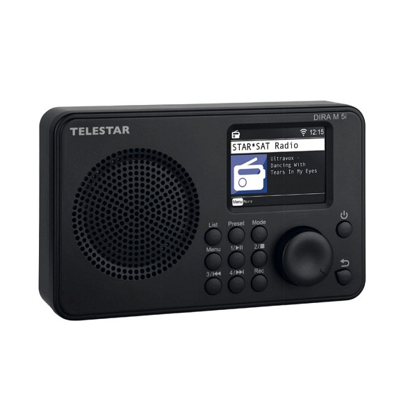 Radio por Internet TELESTAR DIRA M 5i, pantalla a color TFT, reproducción de medios UPnP y USB, reloj despertador, Bluetooth 5.1, control remoto a través de la aplicación Soundmate, 20-100-02