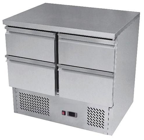 Mesa refrigeradora gel-o-mat con diseño de ensalada, modelo ESL3820GR con 4 cajones, 560KT.2GL