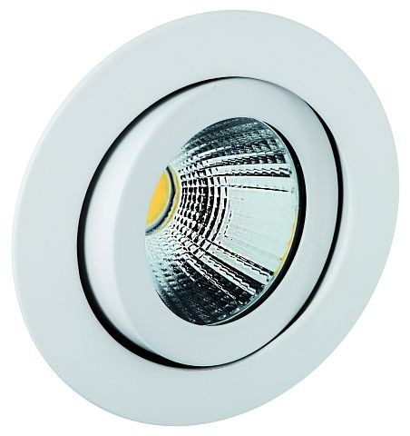Downlight LED rutec 8W blanco con convertidor regulable 2700K 25 ° 350 mA CRI90 con disco, ALU57351UWWD