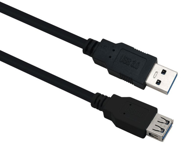Cable de extensión Helos, USB 3.0 A macho/A hembra, 0,5 m, negro, 288349