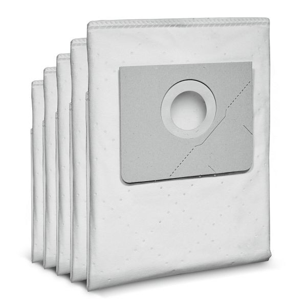 Bolsas de filtro de vellón de 3 capas de Kärcher PU: 5 piezas, 40 - 55 L, resistente al desgarro, clase de polvo M, 6.907-480.0
