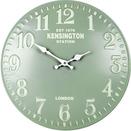 Reloj de pared de cuarzo Technoline verde, metal, dimensiones: Ø 40 cm, 596069