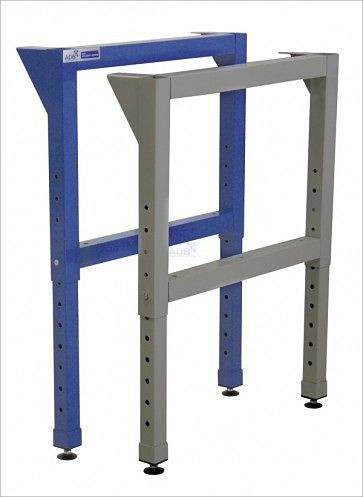 Pata del banco de trabajo ADB, altura ajustable, Al 600-1000 x P700 mm, altura ajustable, azul, RAL 5012, 42539