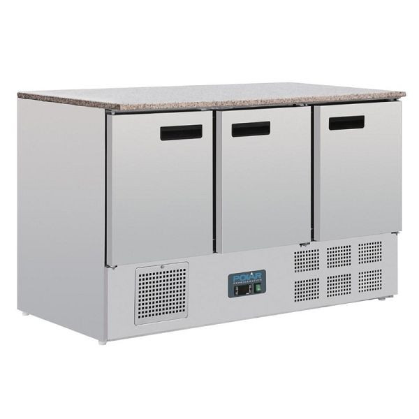 Mostrador de refrigeración Polar con encimera de mármol 3 puertas 368L, CL109