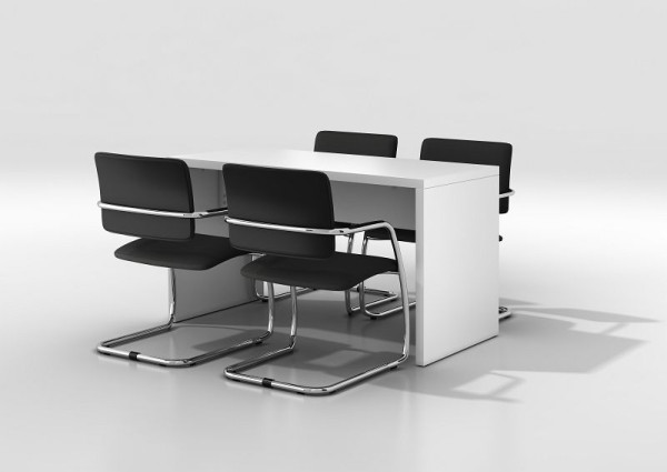 Silla para visitas Hammerbacher, silla cantilever, juego de 2, negro, altura 81 cm, ancho del asiento 45 cm, VSBP3/D