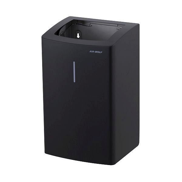Cubo de basura Air Wolf con 25 litros de volumen, serie Alpha, alto x ancho x fondo: 431 x 265 x 224 mm, acero inoxidable negro mate, 60-131