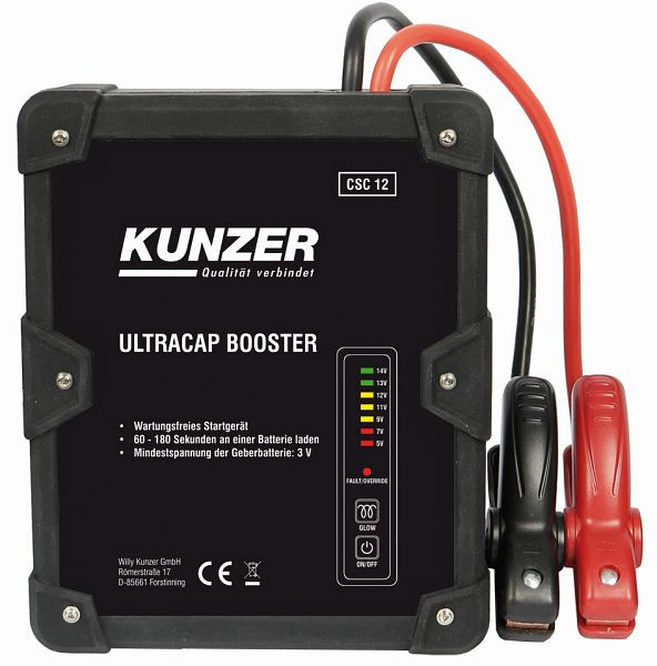 Arrancador auxiliar sin mantenimiento Kunzer de 12 V con tecnología de ultracondensador, CSC 12