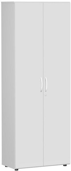 Armario de puerta batiente geramöbel con pies, incluye amortiguador de puerta, con llave, 800x420x2160, gris claro/gris claro, S-386100-LL