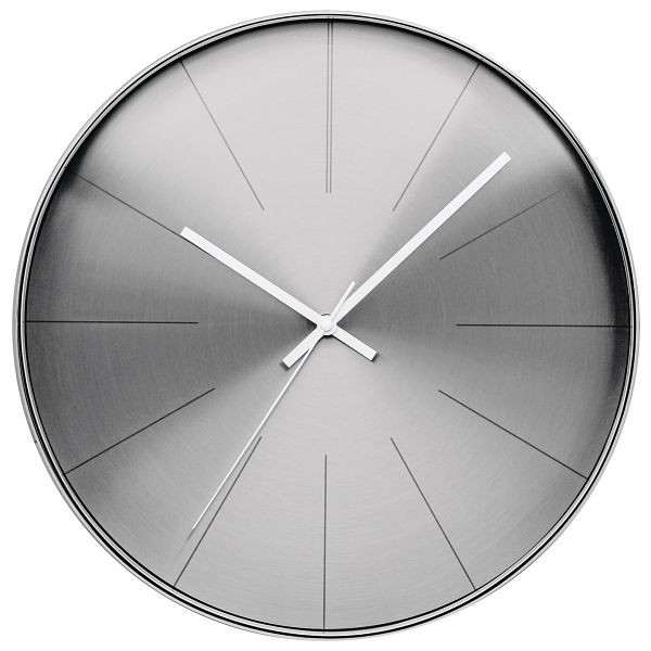 Reloj de pared Technoline de cuarzo gris, diseño de aluminio, dimensiones: Ø390 mm, WT 2410 gris