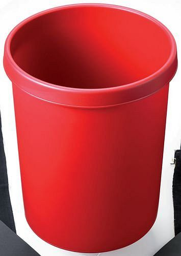 Cesto de papel grande DENIOS con borde envolvente, volumen de 45 litros, rojo, 188-994