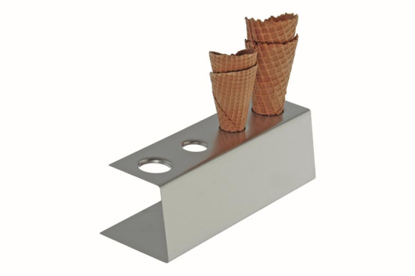 Soporte para conos de helado Schneider para 4 conos de helado, material acero inoxidable, agujeros: 2x26 mm y 2x31 mm, 190308